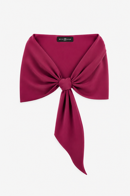 "Carol" Techno Scuba Shawl Wrap Wine XSCAPE