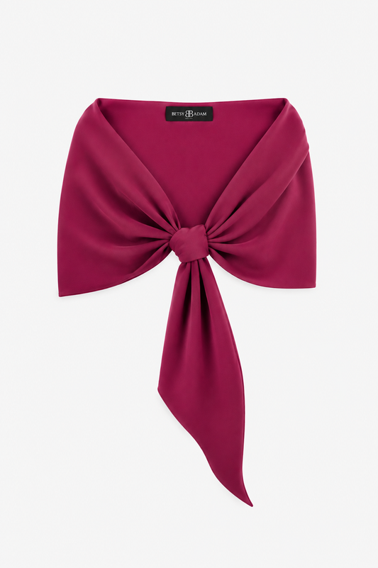 "Carol" Techno Scuba Shawl Wrap Wine XSCAPE