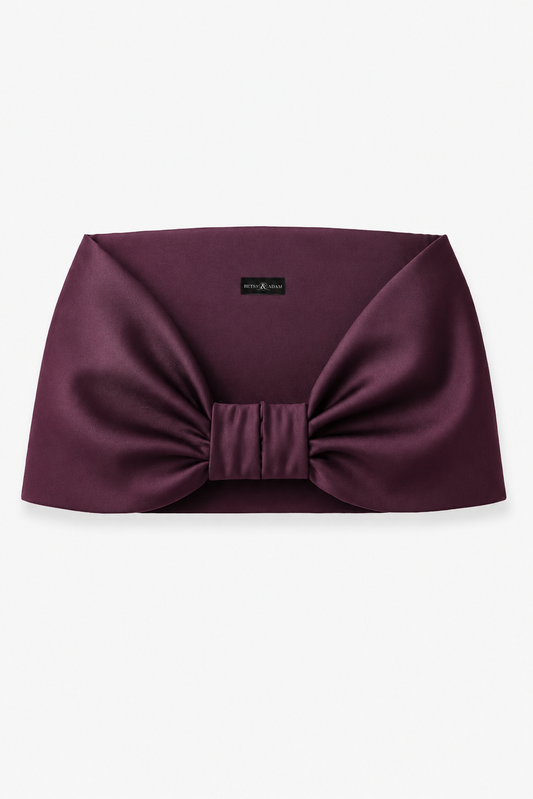 "Thalia" Stretch Mikado Shawl Wrap Plum XSCAPE