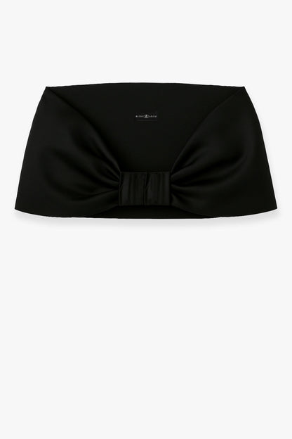 "Thalia" Stretch Mikado Shawl Wrap Black XSCAPE