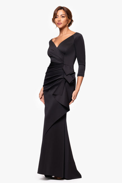 "Lexi" Techno Scuba Long Sleeve Dress Black XSCAPE