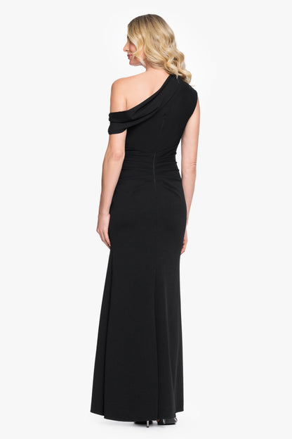 "Kennedy" Scuba Crepe Off The Shoulder Dress Black XSCAPE