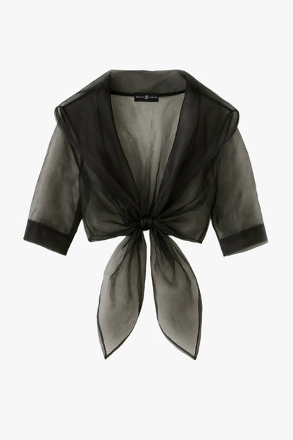 "Agnes" Organza 3/4 Sleeve Shawl Wrap Black XSCAPE