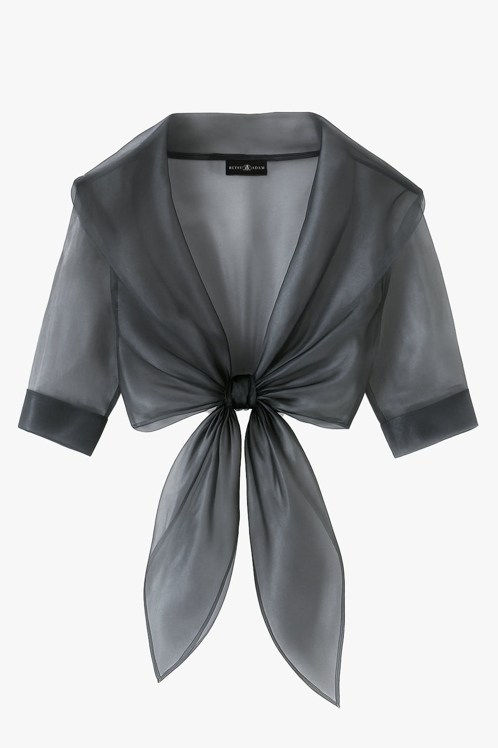 "Agnes" Organza 3/4 Sleeve Shawl Wrap Gunmetal XSCAPE