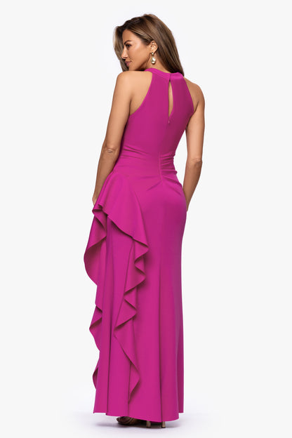 "Gigi" Techno Scuba Cross Neck Dress Orchid XSCAPE