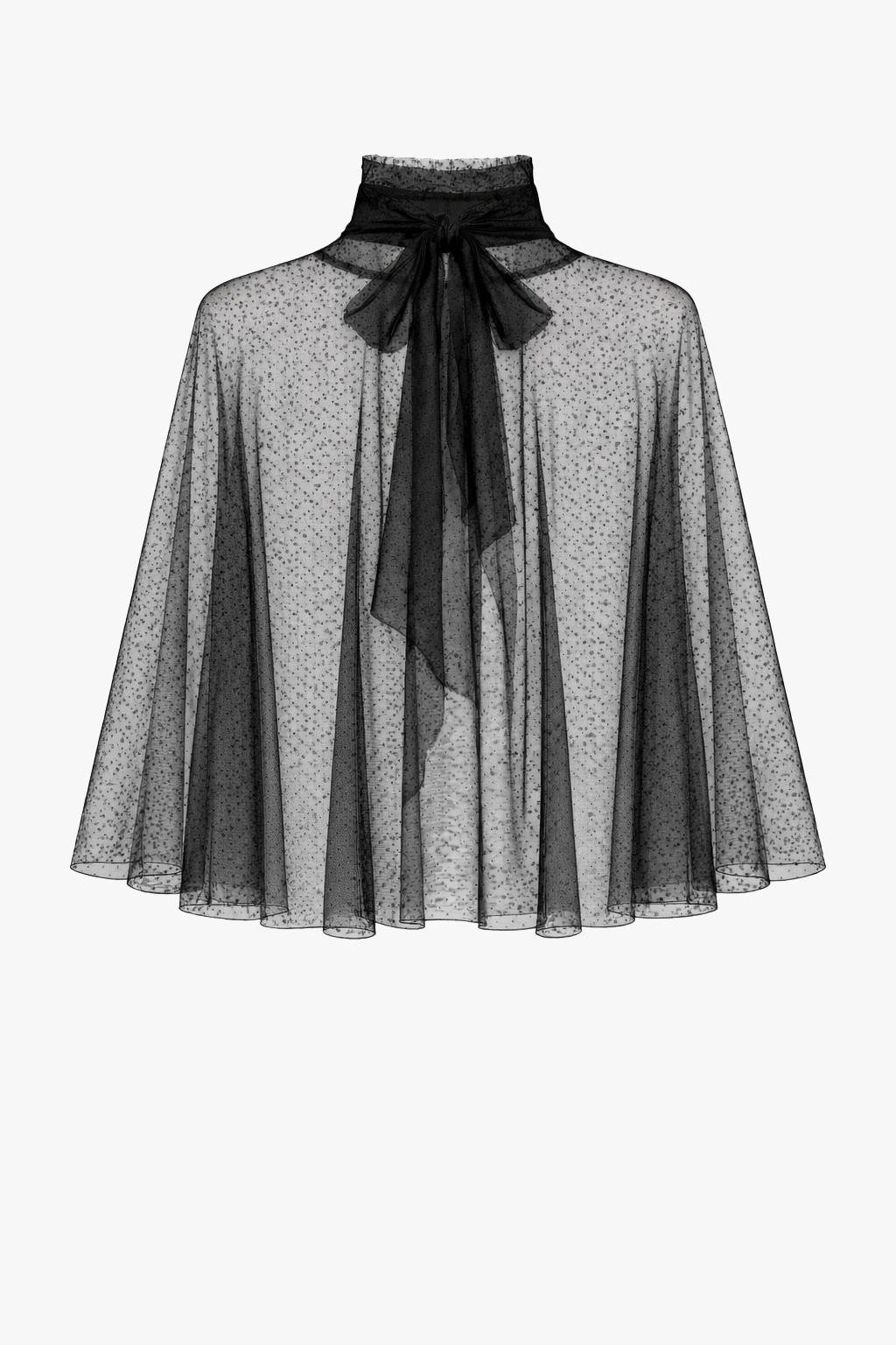 "Sonia" Mesh High Neck Tieback Capelet Black XSCAPE