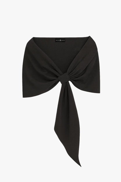 Plus "Carol" Techno Scuba Pull Through Shawl Wrap | Betsy & Adam Black XSCAPE