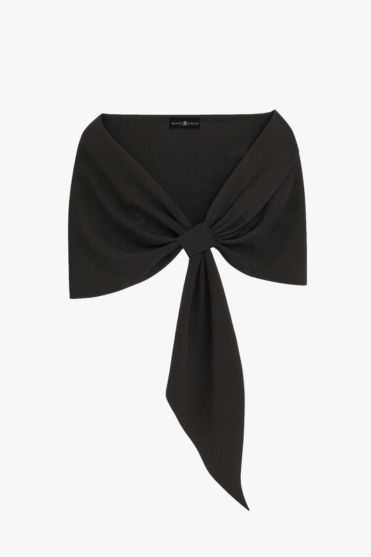 Plus "Carol" Techno Scuba Pull Through Shawl Wrap | Betsy & Adam Black XSCAPE