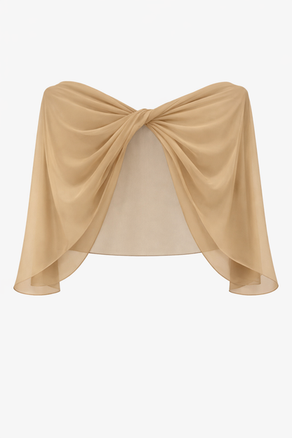 "Nikita" Chiffon Twist Shawl Wrap Black XSCAPE