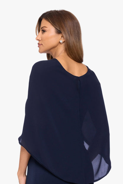 "Nikita" Chiffon Twist Shawl Wrap Navy XSCAPE