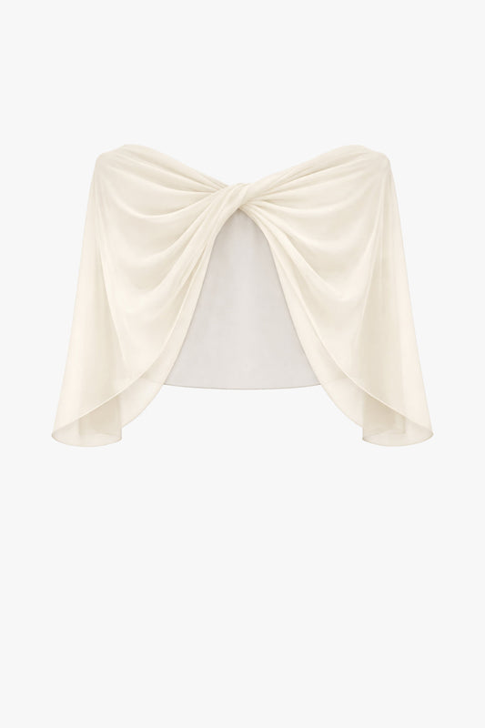"Nikita" Chiffon Twist Shawl Wrap Ivory XSCAPE