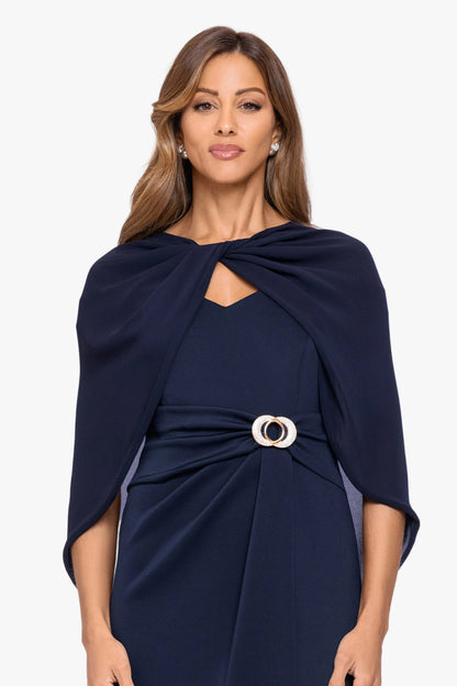 "Nikita" Chiffon Twist Shawl Wrap Ivory XSCAPE