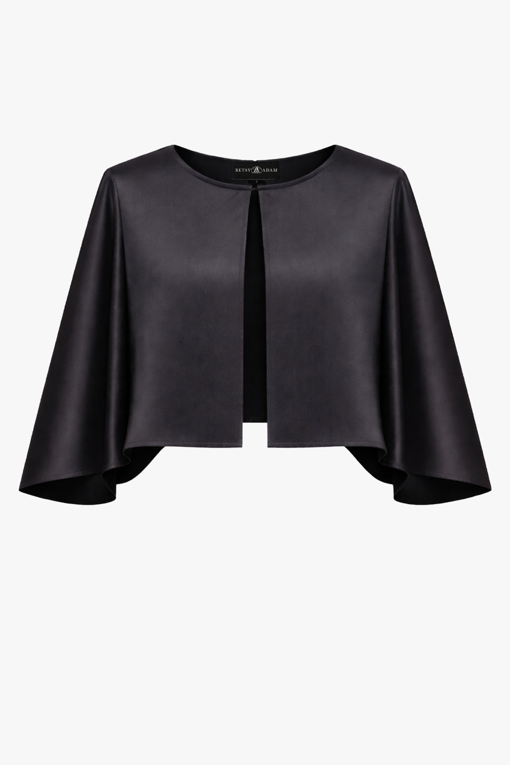 "Bella" Satin Cape Shawl Wrap Black XSCAPE