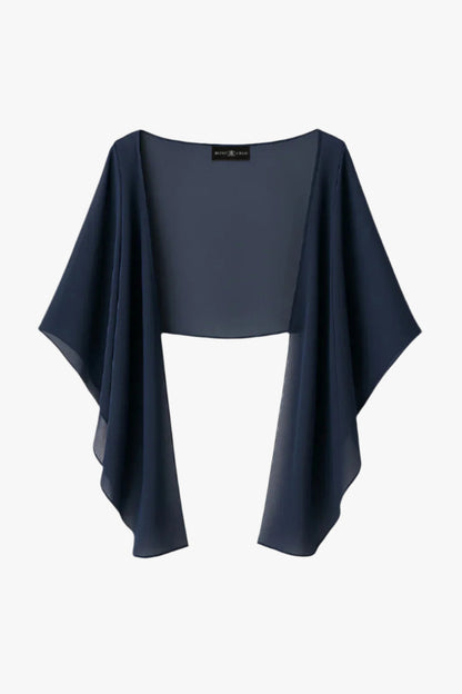 "Bernadette" Chiffon Shawl Wrap Navy XSCAPE