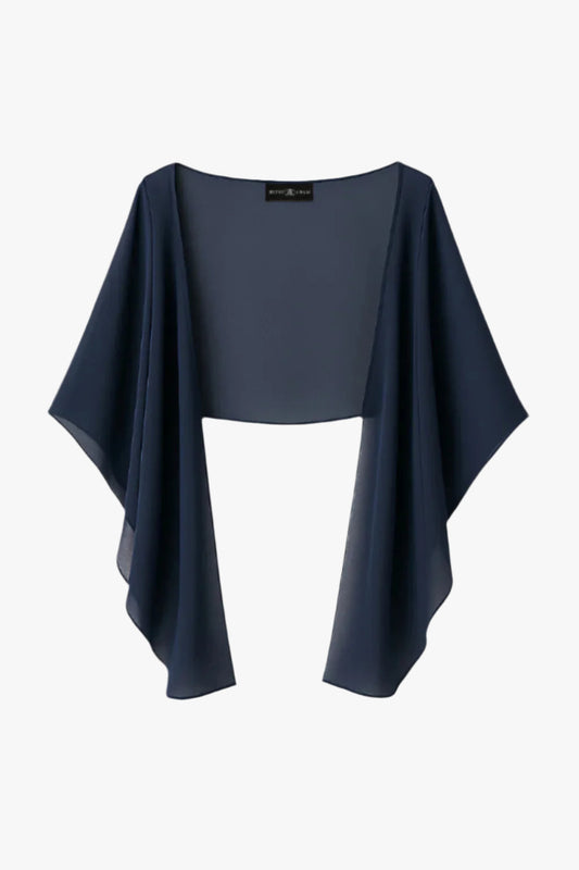 "Bernadette" Chiffon Shawl Wrap Navy XSCAPE