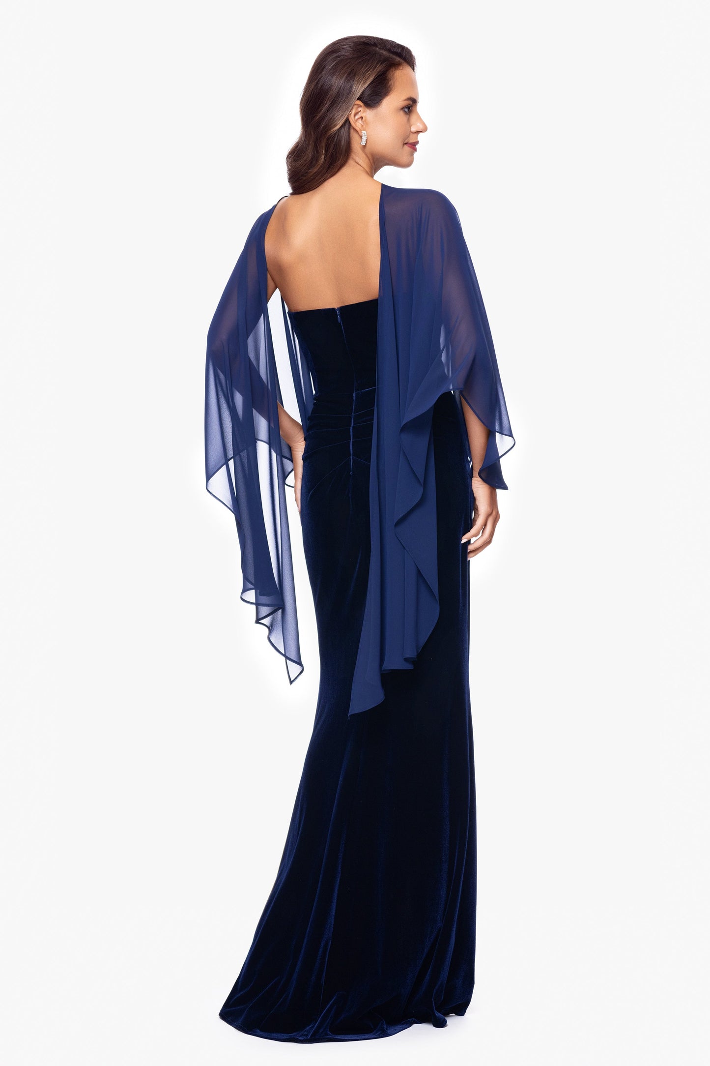 "Bernadette" Chiffon Shawl Wrap Navy XSCAPE