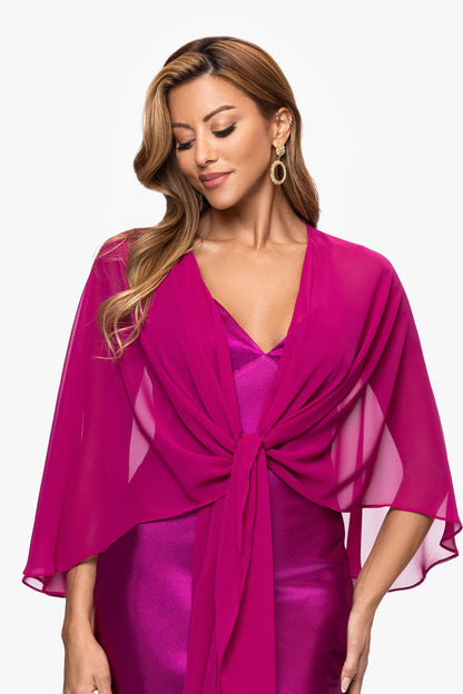 "Bernadette" Chiffon Shawl Wrap Magenta XSCAPE