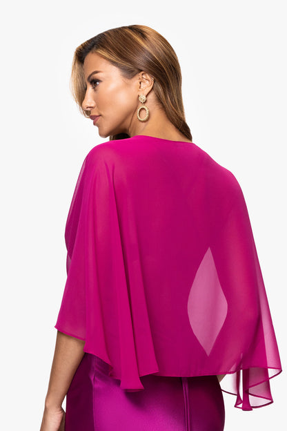 "Bernadette" Chiffon Shawl Wrap Magenta XSCAPE