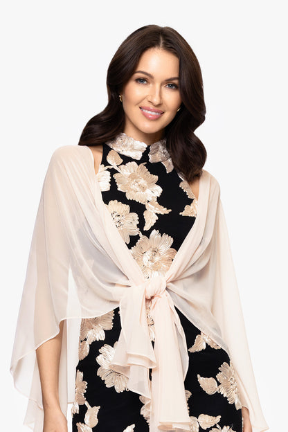 "Bernadette" Chiffon Shawl Wrap Magenta XSCAPE