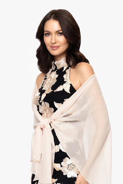 "Bernadette" Chiffon Shawl Wrap Magenta XSCAPE