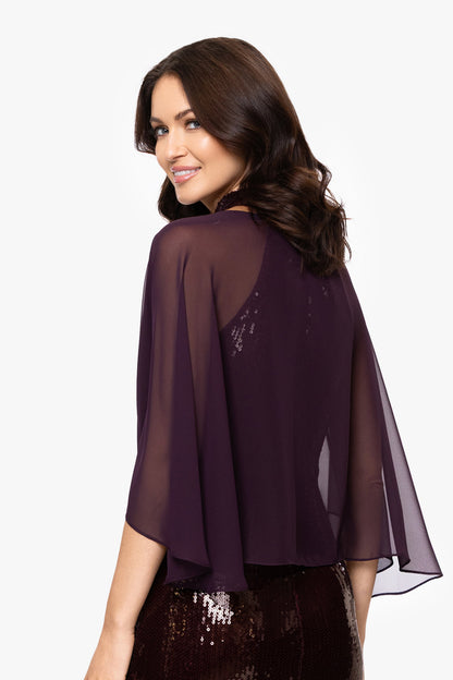 "Bernadette" Chiffon Shawl Wrap Mulberry XSCAPE